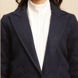 Blue Long Plain Coat
