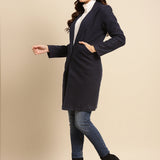 Blue Long Plain Coat