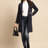 Blue Long Plain Coat