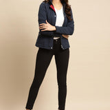 Navy Blue Regular Plain Jacket - Lakshita