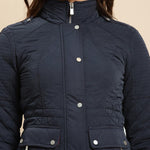 Navy Blue Regular Plain Jacket - Lakshita