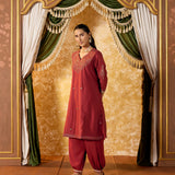 Mahira Bronze Maroon Embroidered Suit Set