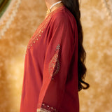 Mahira Bronze Maroon Embroidered Suit Set