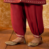 Mahira Bronze Maroon Embroidered Suit Set