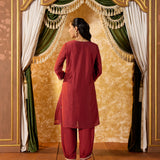 Mahira Bronze Maroon Embroidered Suit Set