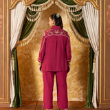 Kavya Crimson Red Embroidered Co-ord Set