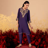 Meera Dim Purple Embroidered Kurta Set