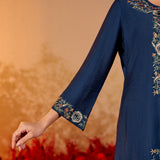 Ziva Dark Navy Embroidered Kurta Set