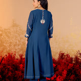 Aarini Aegean Blue Embroidered Suit Set