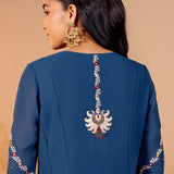 Aarini Aegean Blue Embroidered Suit Set