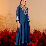 Aarini Aegean Blue Embroidered Suit Set