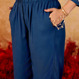 Ziva Dark Navy Embroidered Kurta Set