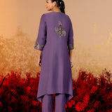 Navya Midnight Purple Embroidered Kurta Set