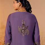 Navya Midnight Purple Embroidered Kurta Set