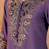Navya Midnight Purple Embroidered Kurta Set