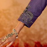 Navya Midnight Purple Embroidered Kurta Set