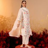 Anaya Floral Ivory Embroidered Suit Set