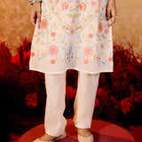 Anaya Floral Ivory Embroidered Suit Set