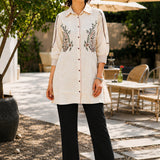 Paisley Embroidered Shirt Style Tunic