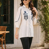 Cotton Embroidered Shirt Top