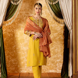 Vaidehi Turmeric Mustard Embroidered Suit Set