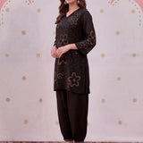 Meher Black Embroidered A-Line Kurta Set