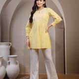 Cotton Linen Embroidered Top