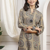 Ethnic Motif Printed Tassel Detail Kurti