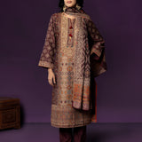 Kasturi Maroon Printed Jamawar Suit Set with Dupatta