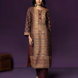 Kasturi Maroon Printed Jamawar Suit Set with Dupatta