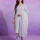 Meher Powder Blue Embroidered Suit Set