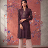 Nandini Deep Purple Purple Printed Kurta