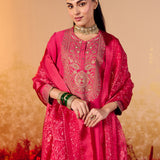 Riva Raspberry Fuchsia Embroidered Suit Set