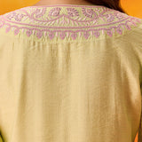 Kora Green Cotton Blend Embroidered Suit Set with Dupatta