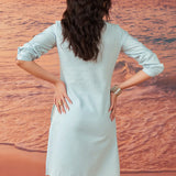 Viviana Blue Rayon Embroidered Tunic for Women
