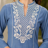 Cotton Embroidered Shirt Kurta Set