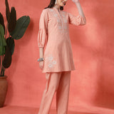 Cotton Blend Embroidered Co-Ord Set