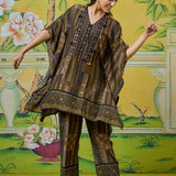 Aurelia Olive Garden Printed Kaftan Set