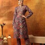 Wool Blend Floral Printed Kurta Palazzo Set