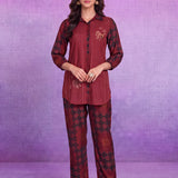 Rust Rayon Straight Co-ord Set