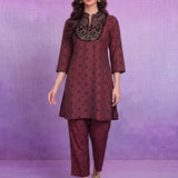 Mahira Maroon Printed Co-ord Set