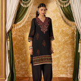 Mrinal Slate Black Printed Suit Set