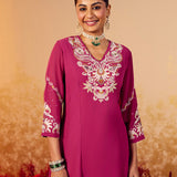 Aarini Jazzberry Fuchsia Embroidered Suit Set