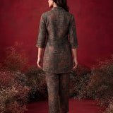 Dark Green All Over Printed Cotton Straight Co-Ord Set