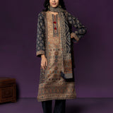 Kasturi Blue Printed Jamawar Suit Set with Dupatta