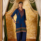 Mrinal Bright Blue Printed Suit Set