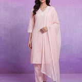 Aarna Peach Lace Work Suit Set
