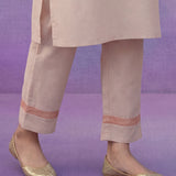 Ivory Applique Kurta Set with Organza Trims