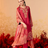 Aarohi Brick Red Embroidered Suit Set