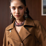 Neve Olive Suede A-line Coat